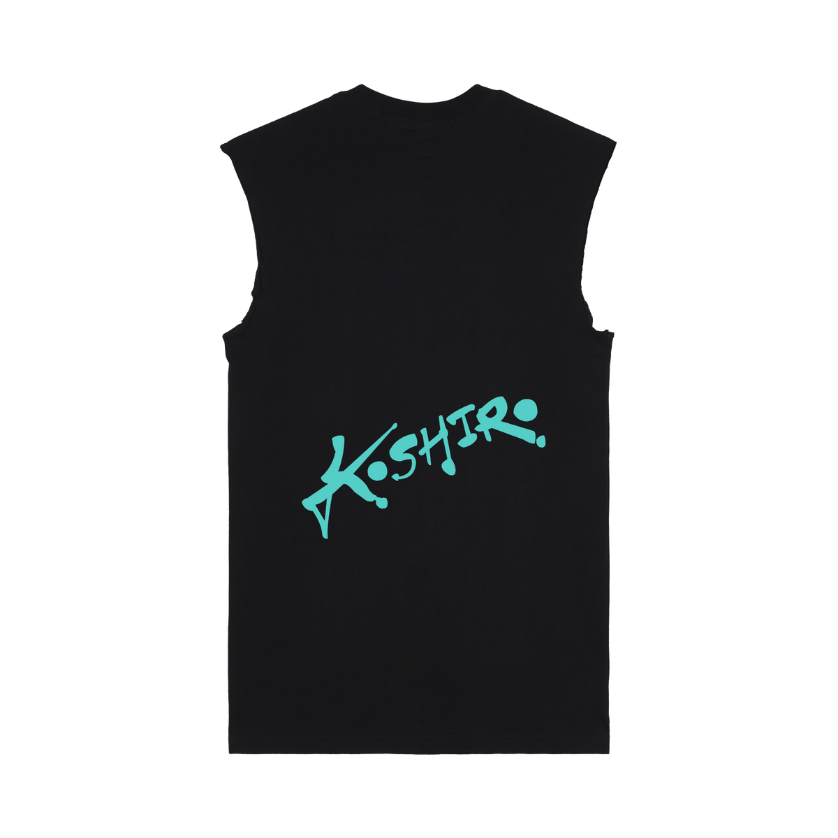 The Classics Collection: First Edition Muscle Tee - Back Center Logo - Cyan