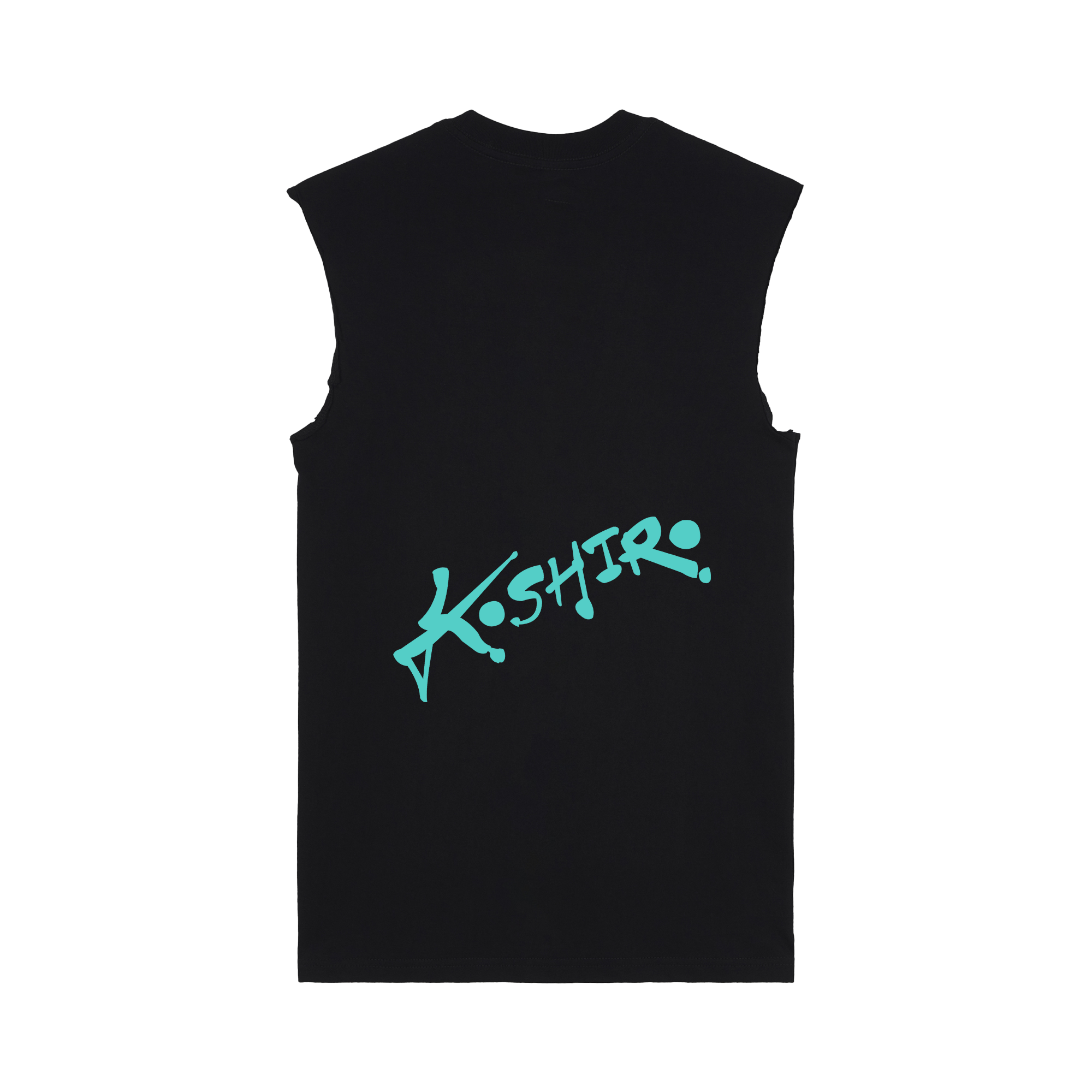 The Classics Collection: First Edition Muscle Tee - Back Center Logo - Cyan