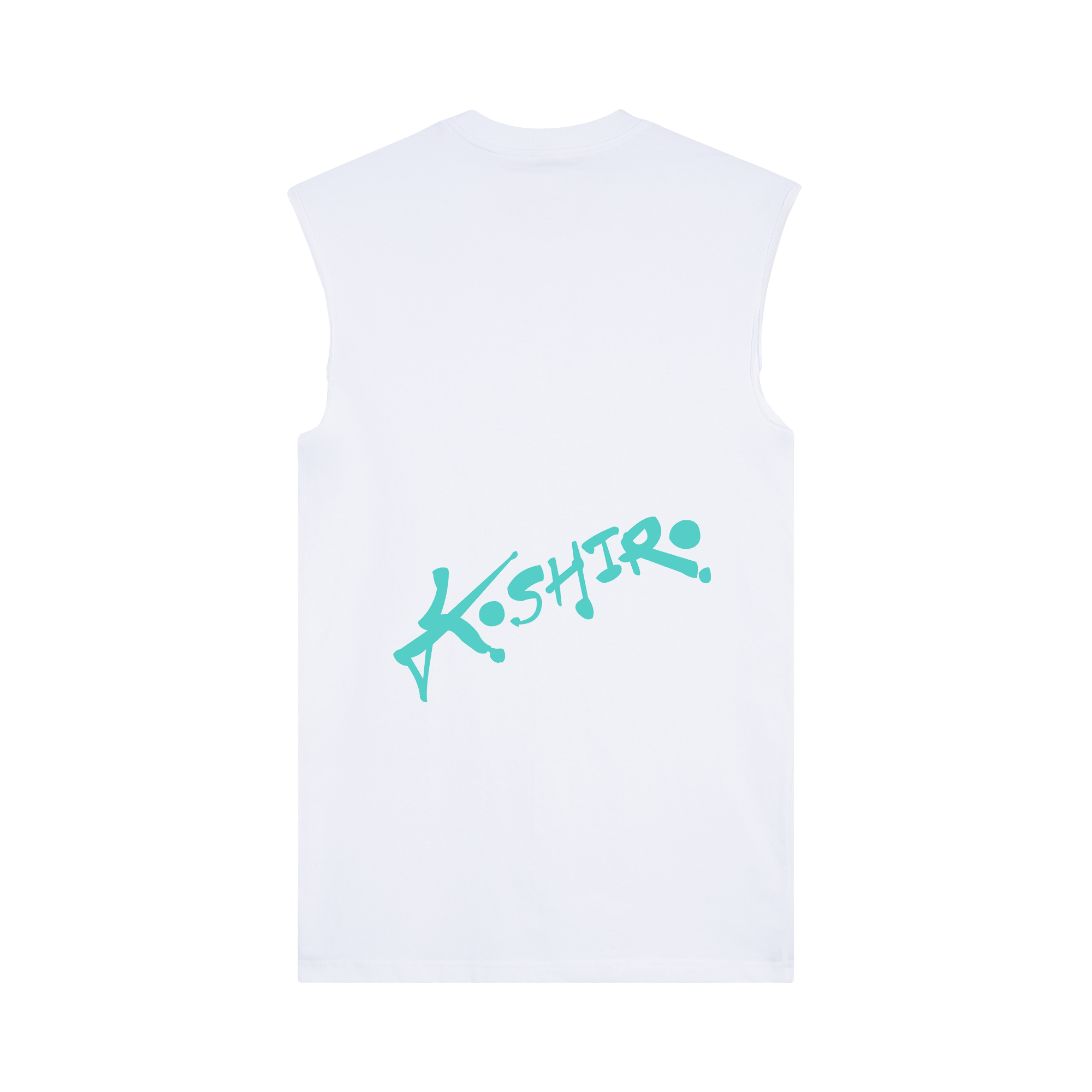 The Classics Collection: First Edition Muscle Tee - Back Center Logo - Cyan