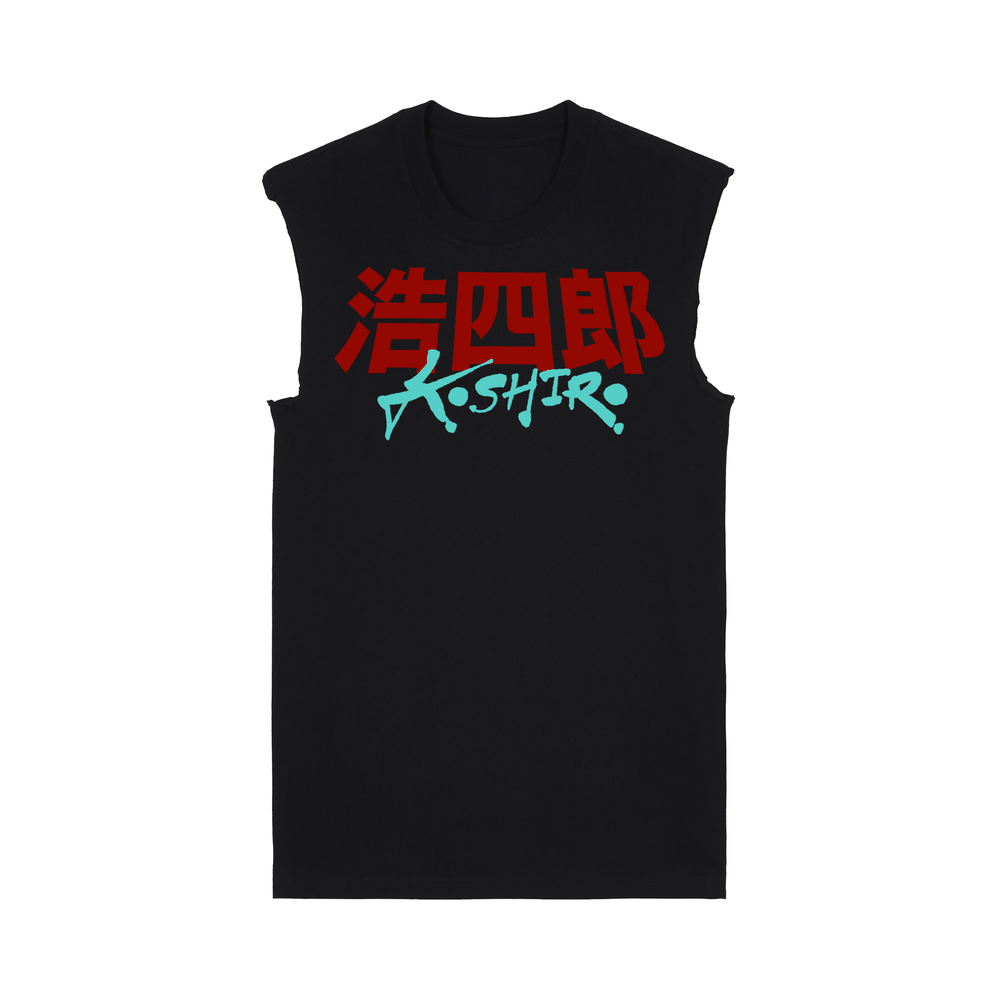 The Classics Collection: First Edition Muscle Tee - Front Center Logo - Red and Cyan